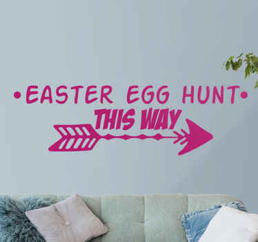 Easter egg hunt this way wall sticker - TenStickers