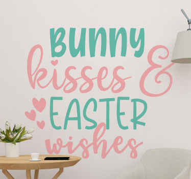 Bunny Kisses wall vinyl sticker - TenStickers