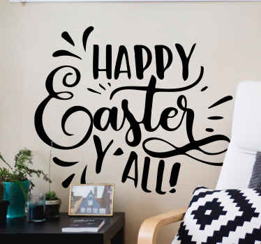 Happy Easter y'all wall sticker - TenStickers