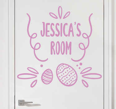 Personalised Easter bedroom door sticker - TenStickers
