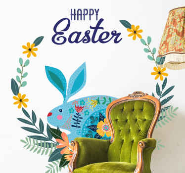 Happy Easter bow wall decal - TenStickers