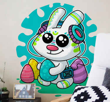 Happy Easter music wall sticker - TenStickers