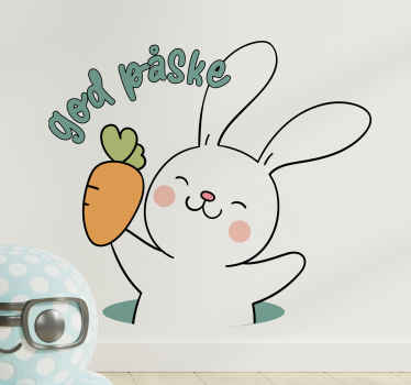 Påskehare i hullveggklistremerke - Tenstickers