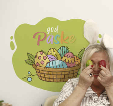 Påskeegg med fargerik tekstoverføringsbilde - Tenstickers