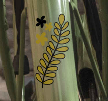 Leaf and flowers bike sticker - TenStickers