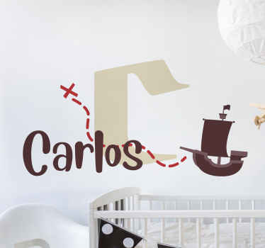 Wandtattoo Kinderzimmer personalisiertes piratenabenteuer - TenStickers