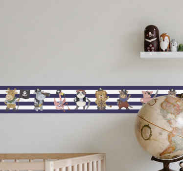 Animal pirates illustration sticker - TenStickers