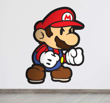 Naklejka dekoracyjna, która przedstawia rozzłoszczonego Mario ze słynnej gry komputerowej. Naklejka na każdą gładką powierzchnię!