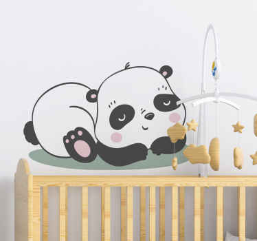 Panda illustration kids bedroom wall sticker - TenStickers