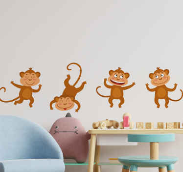 Kinderzimmer Wandtattoo Lustige affen - TenStickers