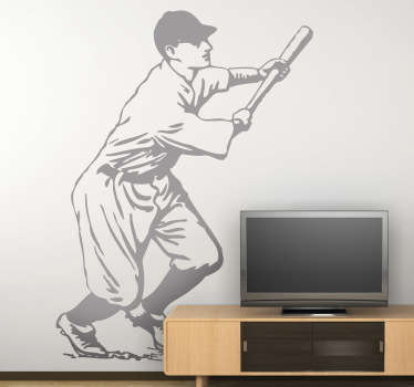 Baseball Player Decorative Sticker - TenStickers