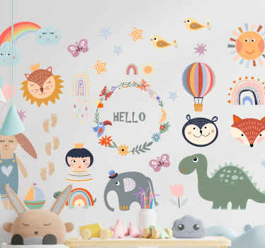 kids element floral children bedroom sticker - TenStickers