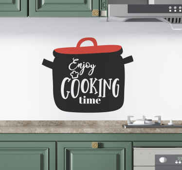 Enjoy Cooking time home text wall sticker - TenStickers