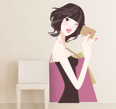 Frau mit Kreditkarte Aufkleber - TenStickers