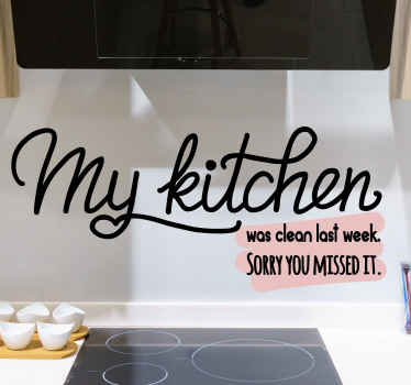 Clean last week home text wall sticker - TenStickers