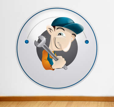 Plumber Illustration Wall Sticker - TenStickers