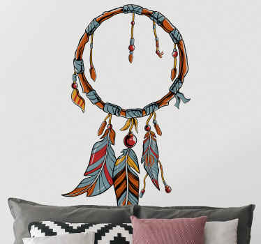 Dreamcatcher with colorful feather object decal - TenStickers