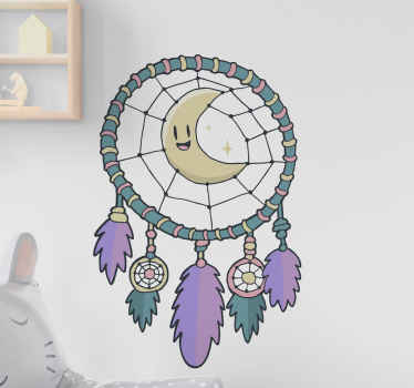 Blue and purple moon dreamcatcher object decal - TenStickers