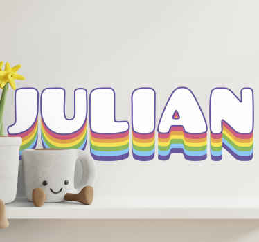 Rainbow personalized name shadow sticker - TenStickers