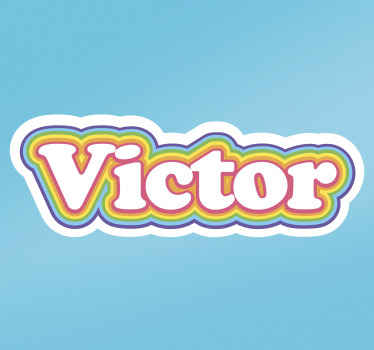 Sticker Prénom personnalisé arc en ciel - TenStickers