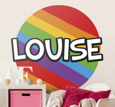 Rainbow circle personalized with name sticker - TenStickers