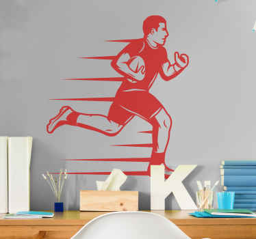 Runing player witth the ball rugby wall sticker - TenStickers