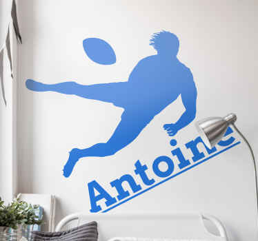 Rugby player personalised rugby wall sticker - TenStickers