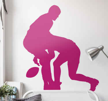 Rugby player tackle rugby wall decal - TenStickers