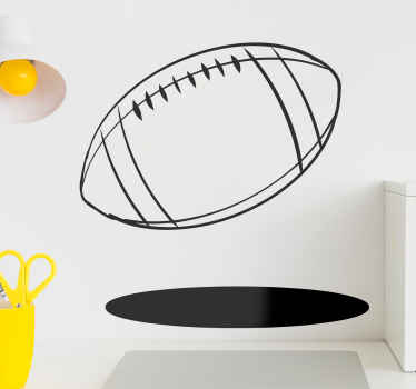 Rugby ball rugby wall sticker - TenStickers