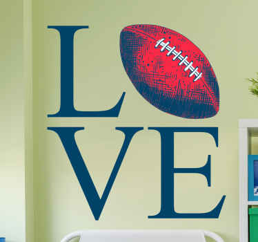 I LOVE RUGBY rugby wall sticker - TenStickers