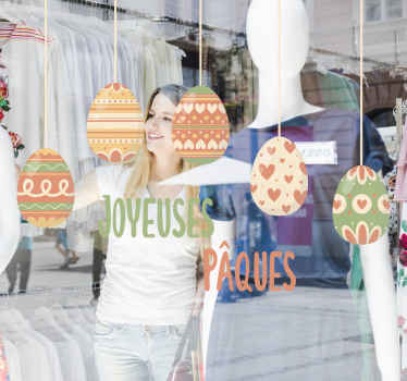 Sticker vitrine Joyeuses pâques - TenStickers