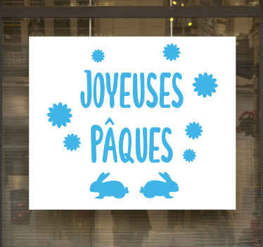 Sticker vitrine joyeuses pâques - TenStickers