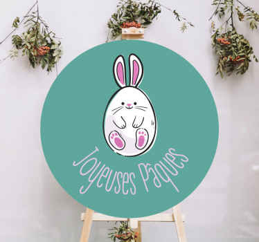 Sticker vitrine joyeuses pâques en français - TenStickers