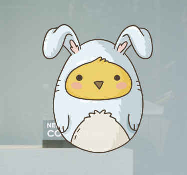 Vitrophanie Poulet oeuf de lapin pour pâques - TenStickers