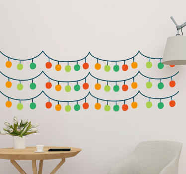 Vinilo abstracto Bombillas de luz verde y naranja - TenVinilo