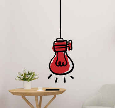 Piros izzó absztrakt fal matrica - TenStickers