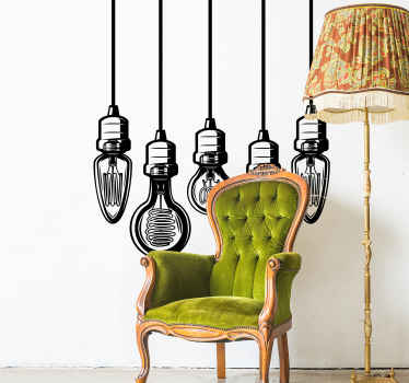 Naklejka na ścianę abstrakcja żarówki retro - TenStickers