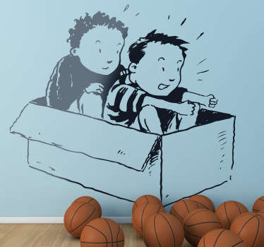 Wandtattoo Kinderzimmer Jungs beim Spielen - TenStickers