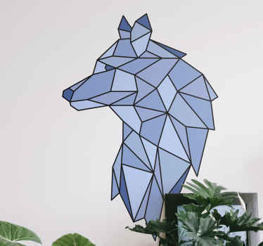 Wandtattoo Wildes Tier Blauer nordischer geometrischer wolf - TenStickers
