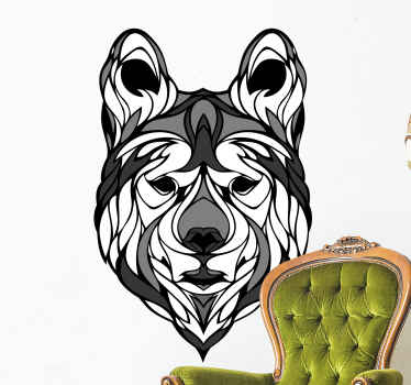 Fekete-fehér farkas vadállat matrica - TenStickers