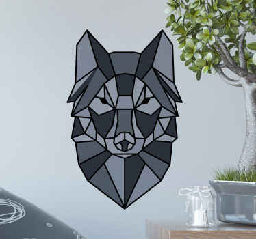 Gray geometric nordic wolve wild animal decal - TenStickers