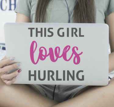This girl loves hurling laptop skins - TenStickers