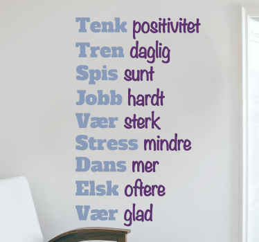 Omrøring tror positive wallstickers sitater - Tenstickers