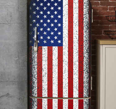 Grunge American Flag fridge sticker - TenStickers