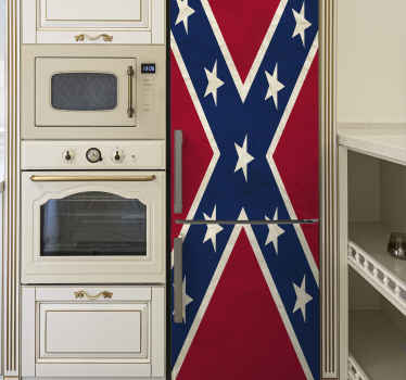 Confederate flag fridge sticker - TenStickers