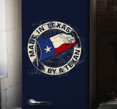 Texas flag fridge vinyl sticker - TenStickers