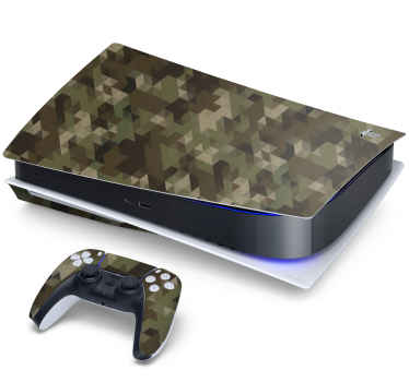 Geometric Camo PS5 sticker - TenStickers