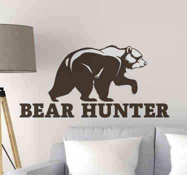 Bear Hunter wall vinyl sticker - TenStickers