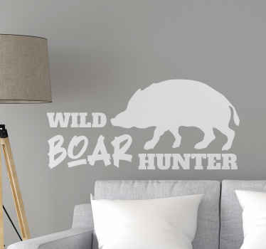 Wild boar hunter wall sticker - TenStickers