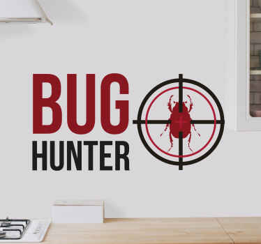 Bug hunter bug vinyl sticker - TenStickers